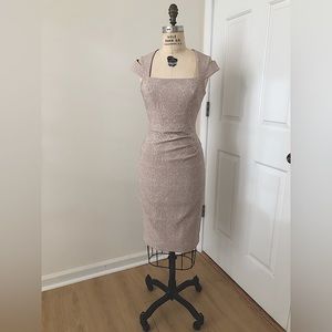 Gorgeous Karen Millen Cocktail Dress. Stunning design details, champagne colored